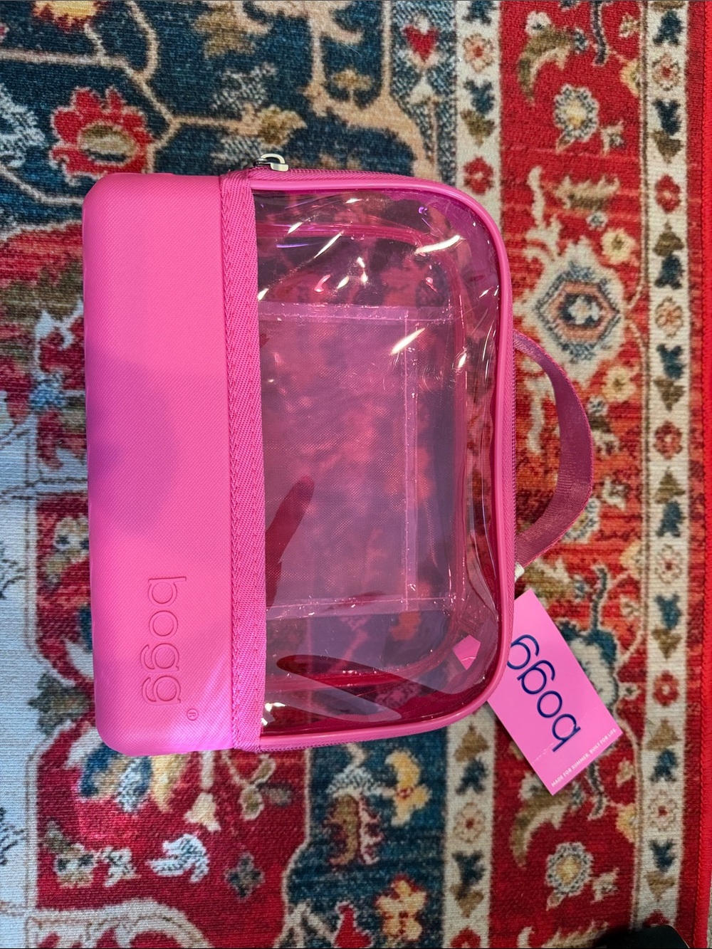 Bogg Pink Clear Travel Pouch